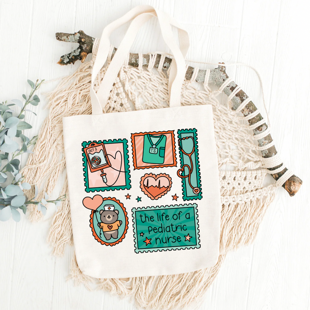 The Life of a Pediatric Nurse Cute Postage Stamps PNG JPG (Check Spelling)