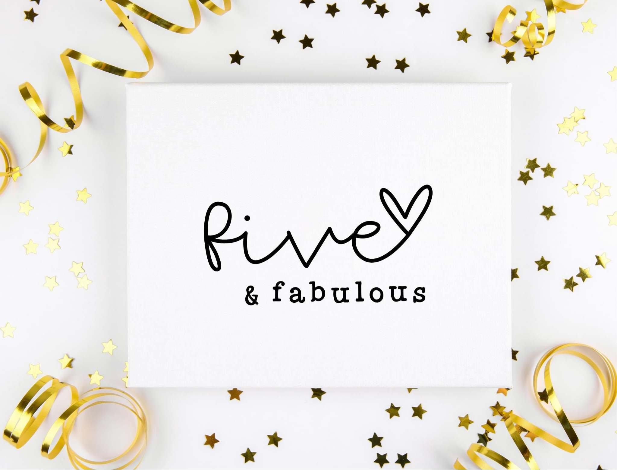 Hand Lettered Five and Fabulous SVG PNG JPG